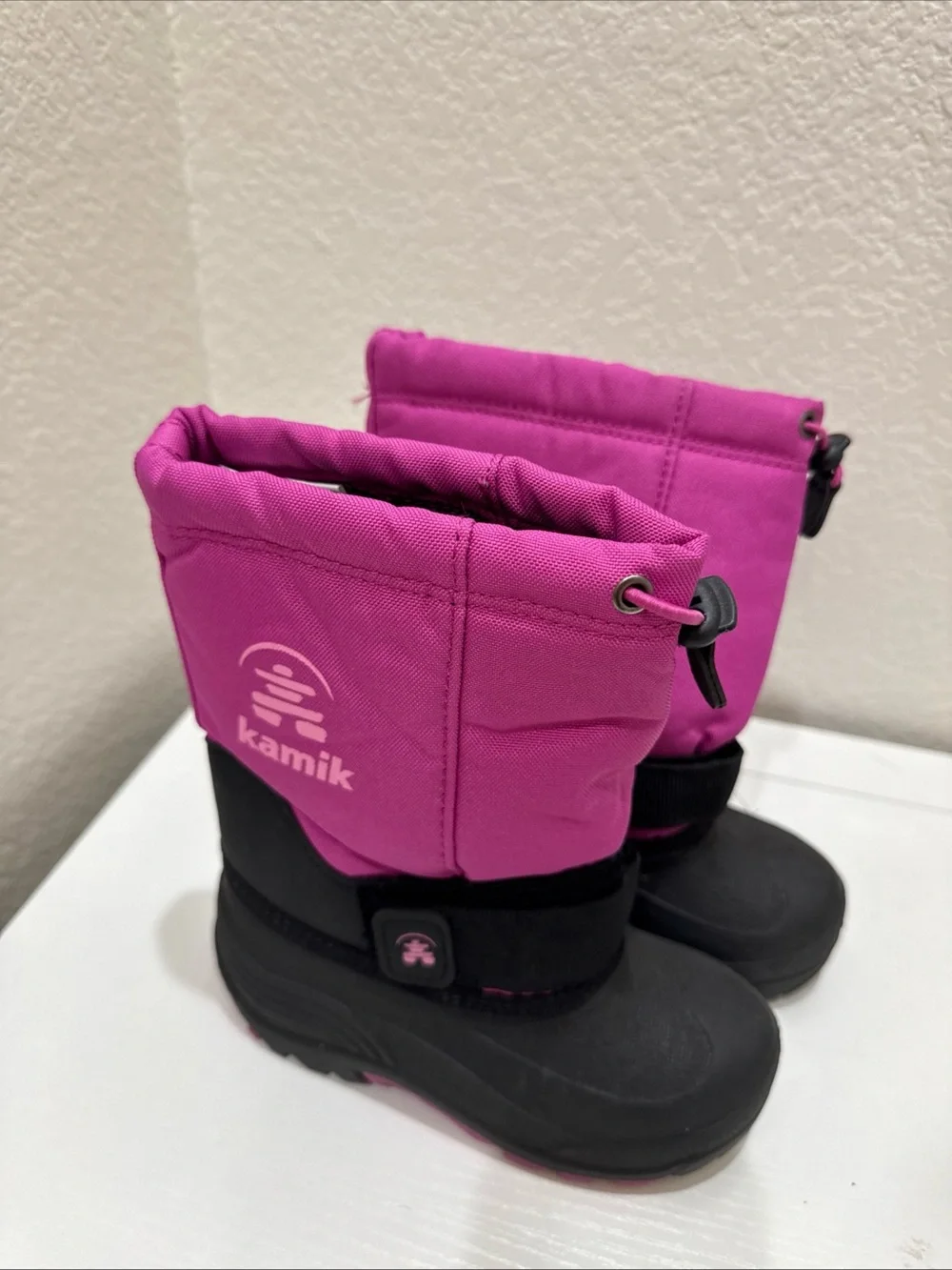 Kamik Kids Snow Boots Size 12 Pink Black Waterproof Winter Boots Cold Weather